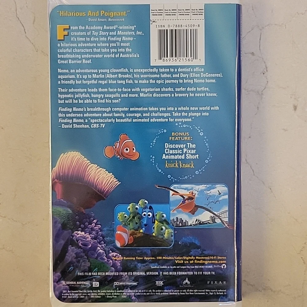 Finding Nemo VHS Tape